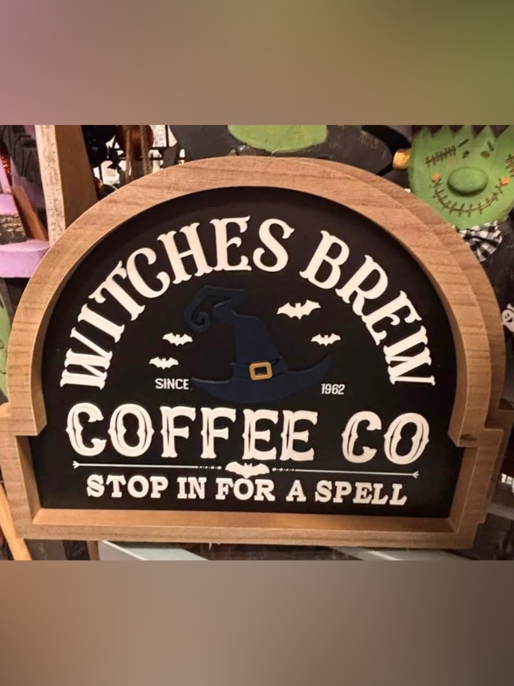 Witches Brew Coffee Co. Decorative Sign - Black